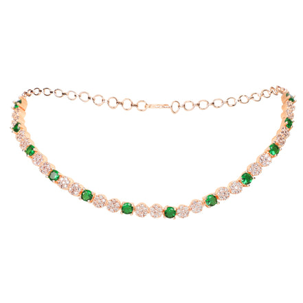 Opal Touch - Green-White Leaf Necklace -