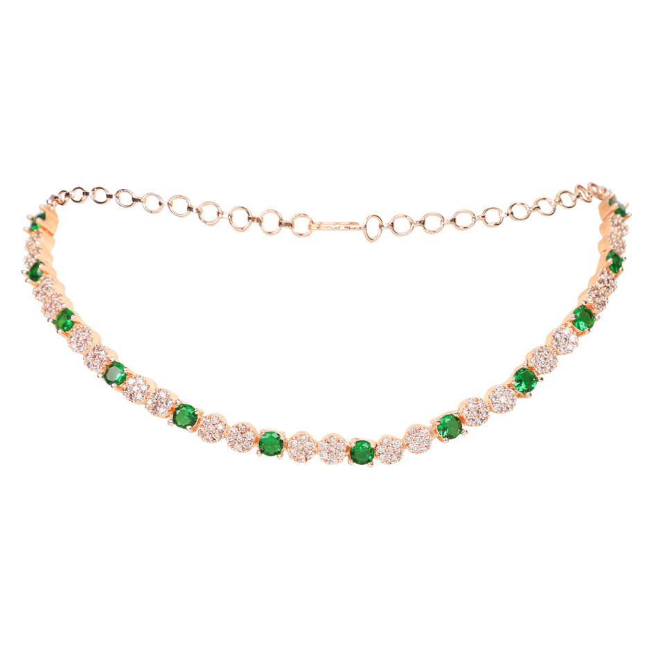 Opal Touch - Green-White Leaf Necklace -