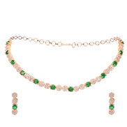Opal Touch - Green-White Leaf Necklace -