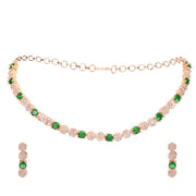 Opal Touch - Green-White Leaf Necklace -