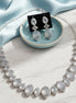 Grey Elegance Necklace in Rhodium - Opal Touch