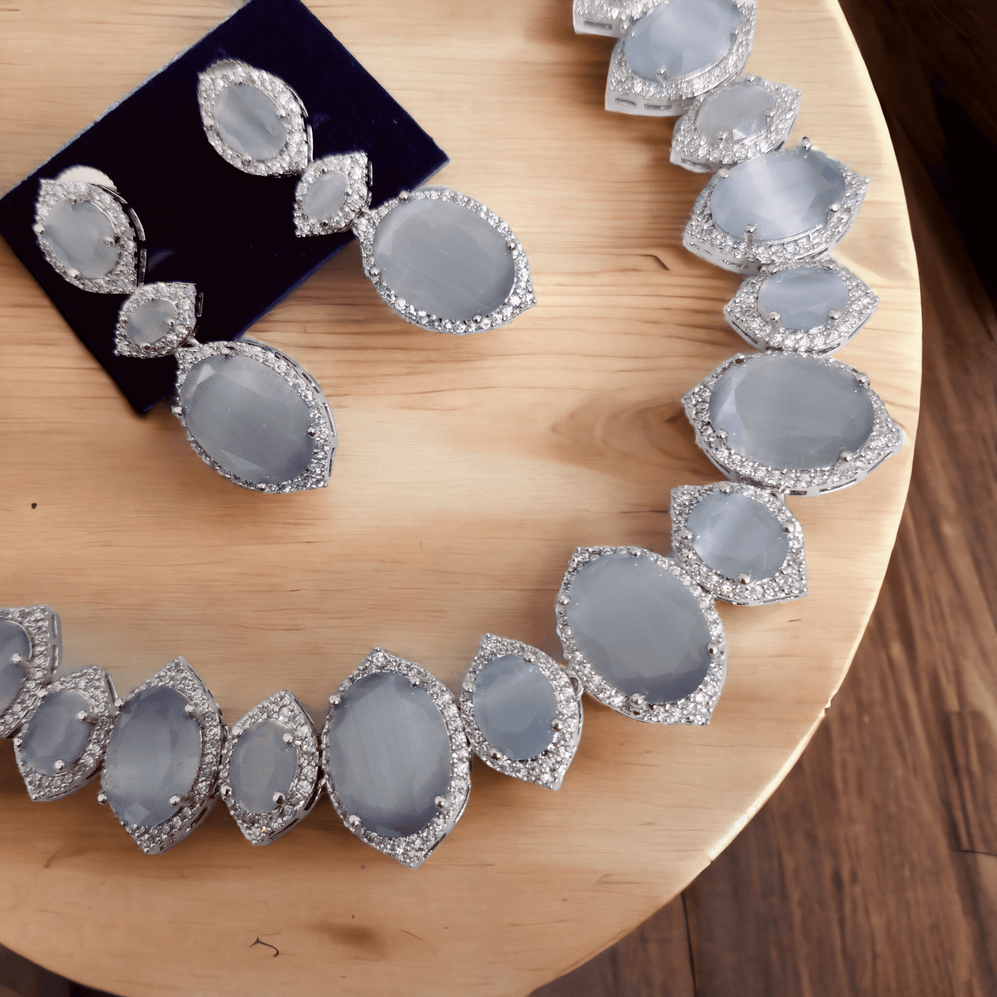 Opal Touch - Grey Elegance Necklace in Rhodium - Necklace