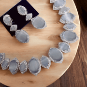 Opal Touch - Grey Elegance Necklace in Rhodium - Necklace
