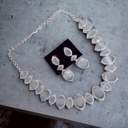 Opal Touch - Grey Elegance Necklace in Rhodium - Necklace