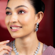 Grey Elegance Necklace in Rhodium - Opal Touch