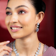 Grey Elegance Necklace in Rhodium - Opal Touch