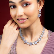 Grey Elegance Necklace in Rhodium - Opal Touch