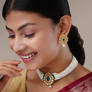 Necklace - Gulbahar Kundan Gold Plated Necklace Set - Opal Touch
