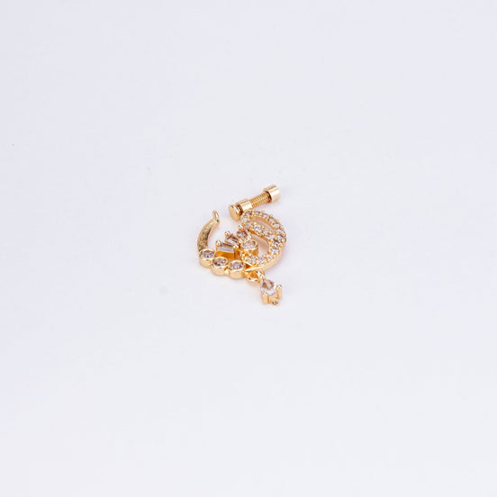 Nose Pin - Half - moon Gold Plated Nose Pin - Opal Touch