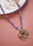 Locket Set - Halo Elephant Mehendi Plated Locket Set - Opal Touch