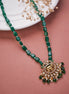 Locket Set - Handcrafted Beaded Mehendi Plated Kundan Locket Set with Royal Elephant Pendant - Opal Touch