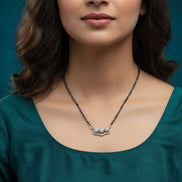Harmony Trail Rhodium Mangalsutra - Opal Touch