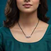 Harmony Trail Rhodium Mangalsutra - Opal Touch