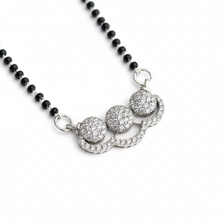 Harmony Trail Rhodium Mangalsutra - Opal Touch