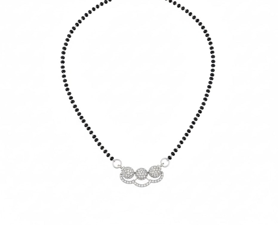 Harmony Trail Rhodium Mangalsutra - Opal Touch