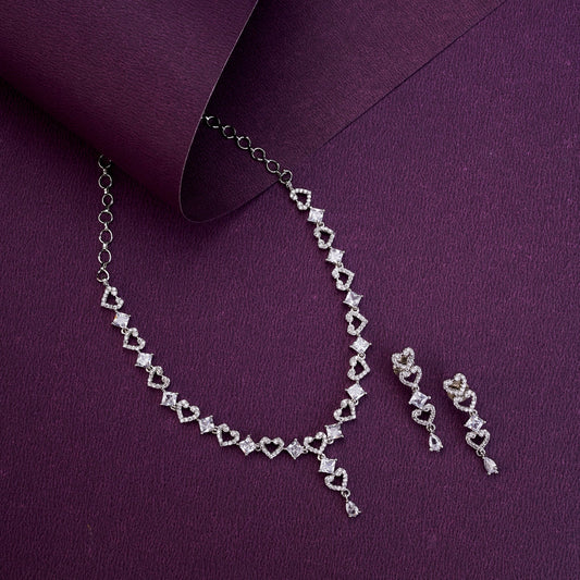Necklace - Hearts Adorn Necklace Set - Opal Touch