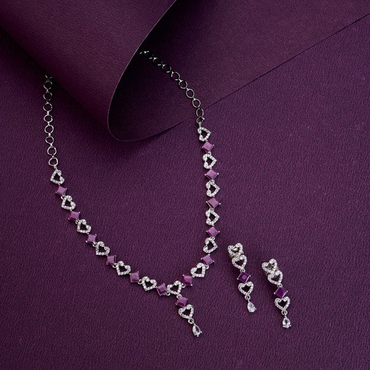 Necklace - Hearts Adorn Necklace Set - Opal Touch