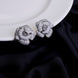 Studs - Imperial Crystal Floral Studs in Rhodium - Opal Touch