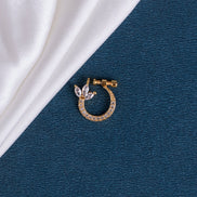 Nose Pin - Imperial Floral Gold Plated Screw Nose Pin - Opal Touch