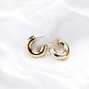Studs - Imperial Half Loop Gold Plated Studs - Opal Touch
