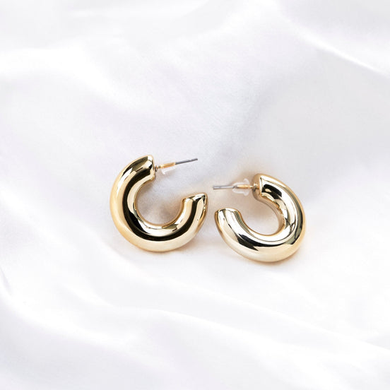 Studs - Imperial Half Loop Gold Plated Studs - Opal Touch