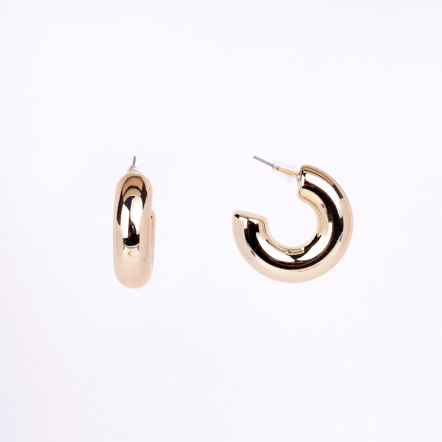 Studs - Imperial Half Loop Gold Plated Studs - Opal Touch