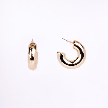 Studs - Imperial Half Loop Gold Plated Studs - Opal Touch