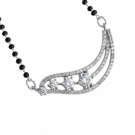 Infinity Gleam Rhodium Mangalsutra - Opal Touch