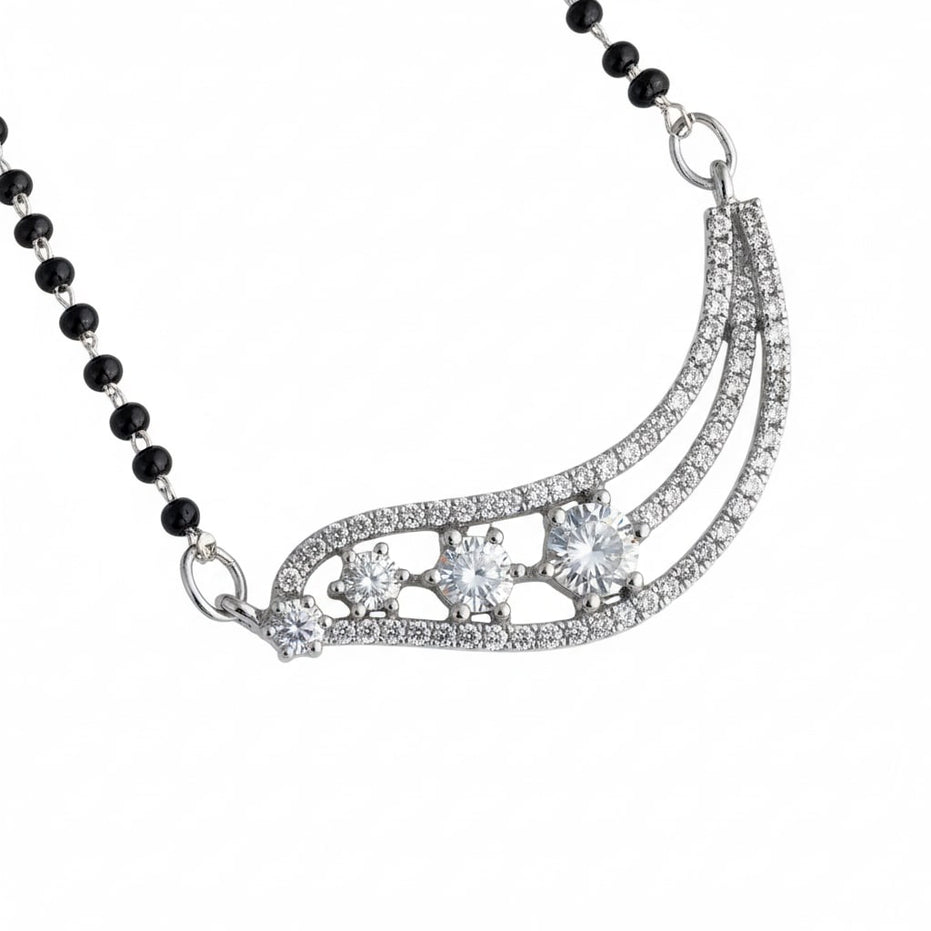 Infinity Gleam Rhodium Mangalsutra - Opal Touch