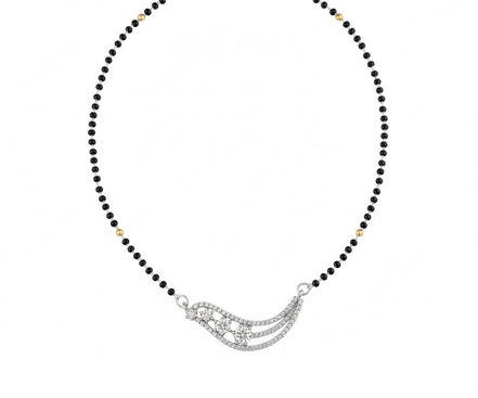 Infinity Gleam Rhodium Mangalsutra - Opal Touch