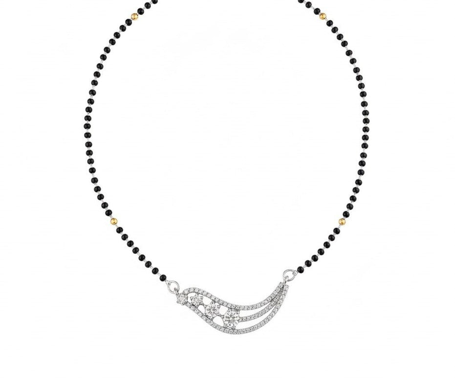 Infinity Gleam Rhodium Mangalsutra - Opal Touch