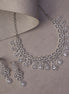 Necklace - Intricate Royal Rhodium Plated Necklace Set - Opal Touch