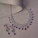 Necklace - Intricate Royal Rhodium Plated Necklace Set - Opal Touch
