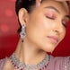 Necklace - Intricate Royal Rhodium Plated Necklace Set - Opal Touch