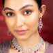 Necklace - Intricate Royal Rhodium Plated Necklace Set - Opal Touch