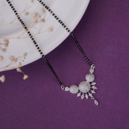 Mangalsutra - Intricate White Rhodoum Mangalsutra - Opal Touch