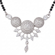 Intricate White Rhodoum Mangalsutra - Opal Touch