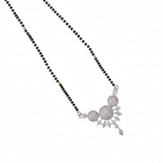 Intricate White Rhodoum Mangalsutra - Opal Touch