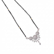 Intricate White Rhodoum Mangalsutra - Opal Touch