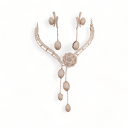 Opal Touch - Ivory Elegance Necklace with Rose Gold Accent - Necklace