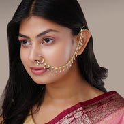 Ivory Elegance Nose Pin - Opal Touch