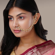 Ivory Elegance Nose Pin - Opal Touch