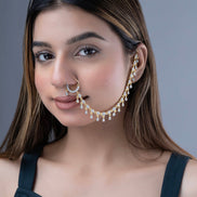 Ivory Elegance Nose Pin - Opal Touch