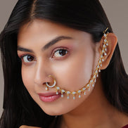 Ivory Elegance Nose Pin - Opal Touch