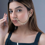 Ivory Elegance Nose Pin - Opal Touch