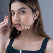Ivory Elegance Nose Pin - Opal Touch