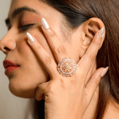 Opal Touch - Ivory Whispers Rose Gold Ring - Ring