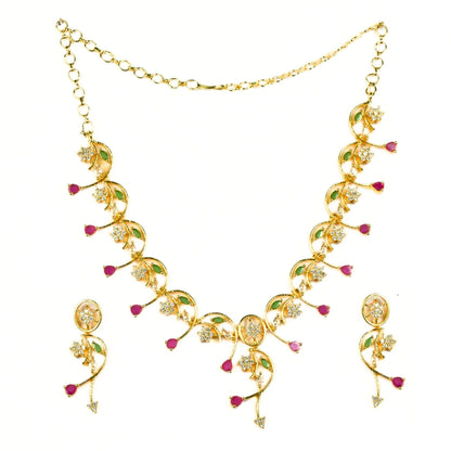 Necklace - Jade & Ruby Symphony Necklace - Opal Touch