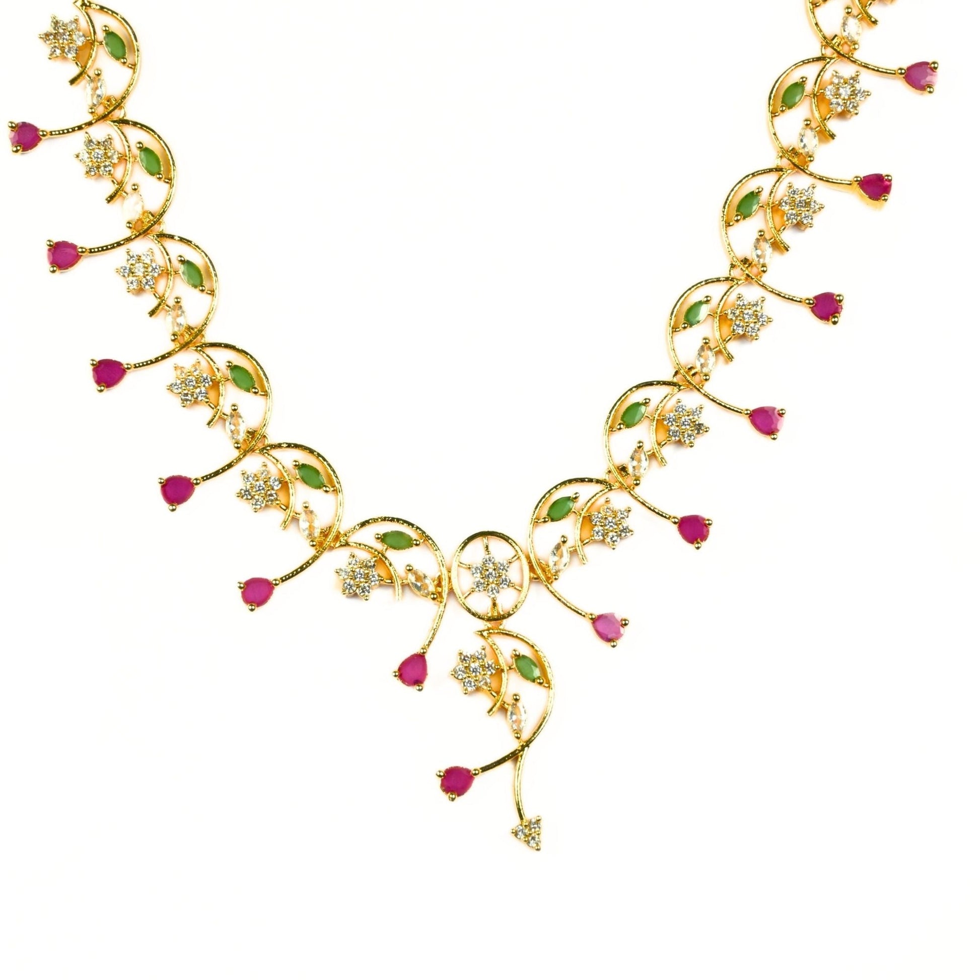 Necklace - Jade & Ruby Symphony Necklace - Opal Touch