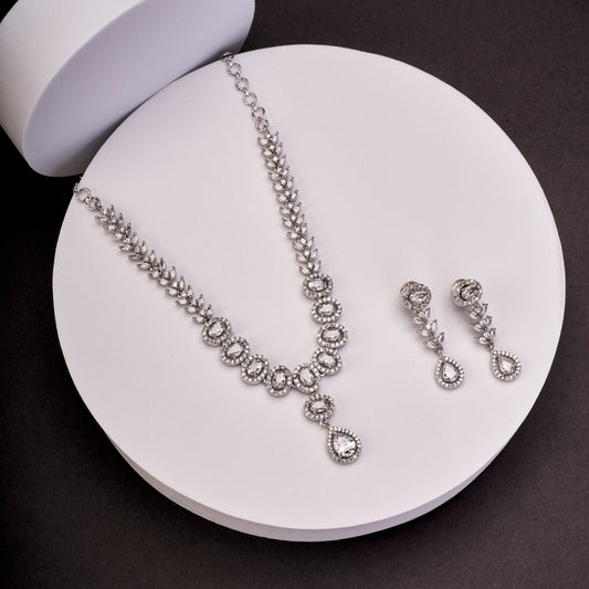 Necklace - Jasmine Glow Rhodium Necklace - Opal Touch